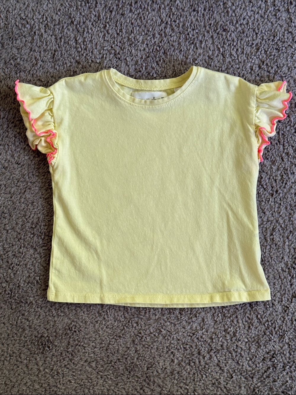 Zara Pipe Ruffles Top in Yellow - 2T (Never Worn)